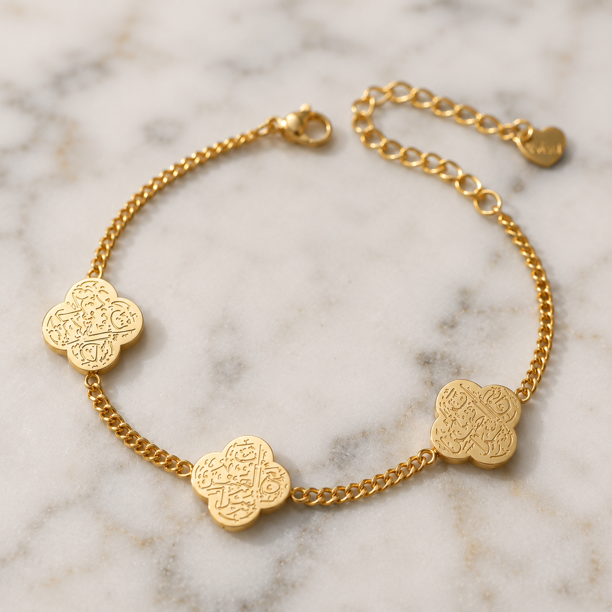Arabic Calligraphy Clover Bracelet