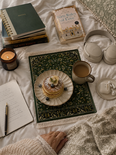 Rawdah Inspired Mini Mat & Mouse Pad – Madinah Floral Design | Islamic Desk Mat & Decorative Table Mat 18 × 26cm