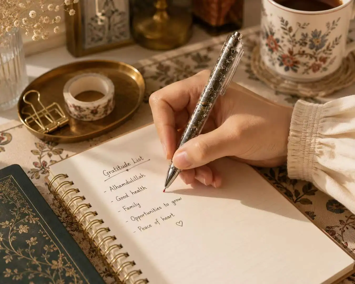 Rawdah Inspired Floral Ballpoint Pen – Madinah Islamic Stationery | Elegant 0.5mm Writing Pen