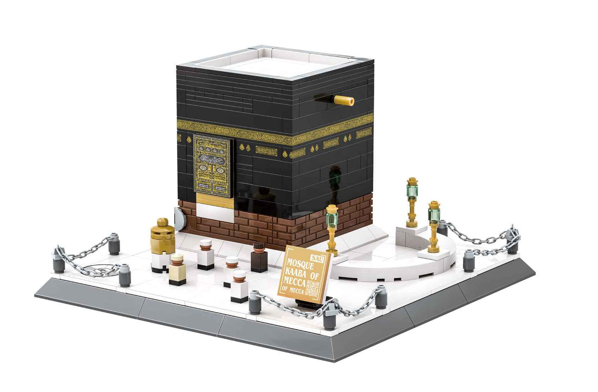 Holy Kaaba building blocks model displayed as Islamic home decor and educational gift