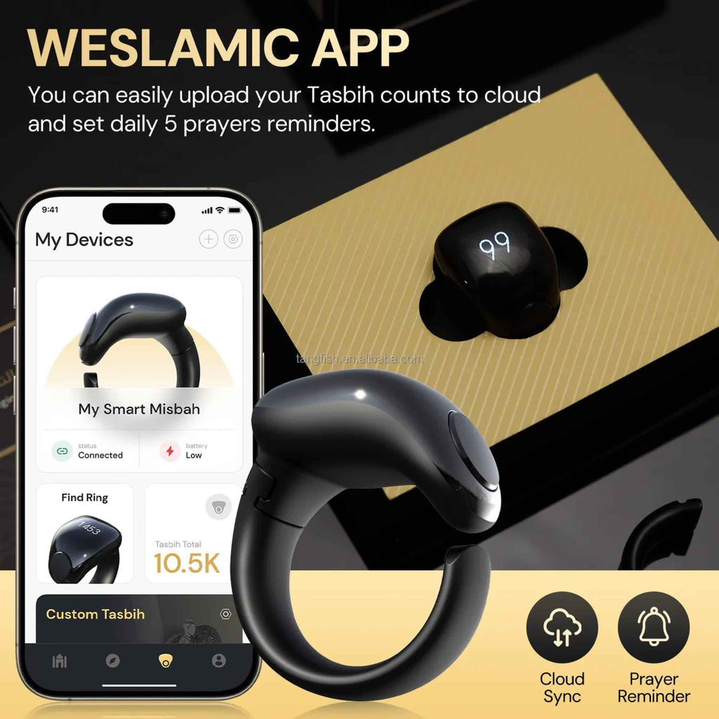 Itasbih Zikr Ring Salah Reminder recharchable - Zikr ring - Smart tasbih - Digital zikr - Dhikr counter - Islamic tech - Islamic Gift - Hajj/Umrah Gifts - Ramadan/Eid Gift