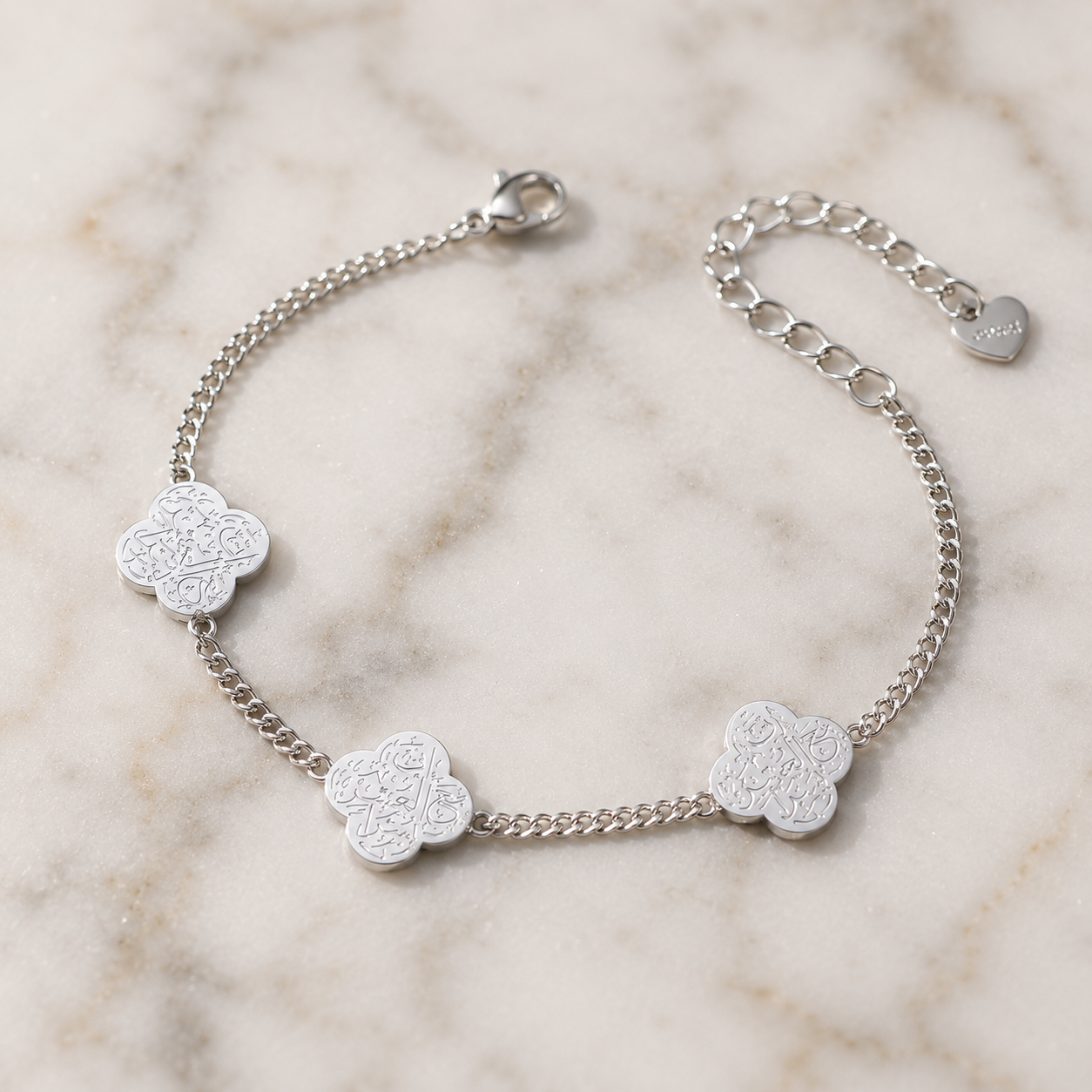 Arabic Calligraphy Clover Bracelet