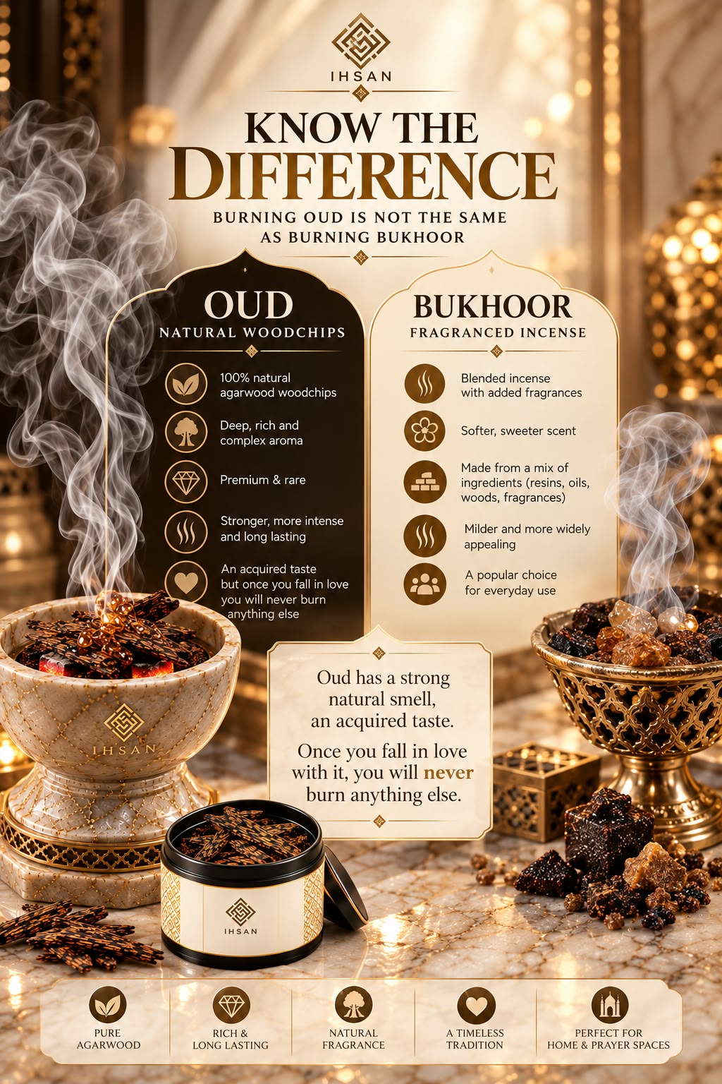 Muri Indian Oud Woodchips 15g – 100% Natural Agarwood | Pure Resin-Rich Oud in Black Presentation Tin