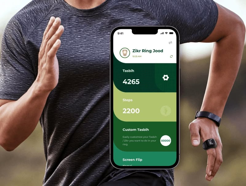 iQibla JOOD J01 smart ring with app connectivity and Salah reminder features