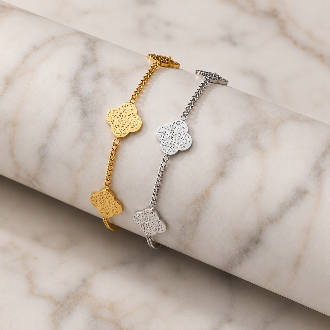 Arabic Calligraphy Clover Bracelet