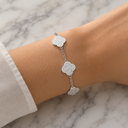 Arabic Calligraphy Clover Bracelet