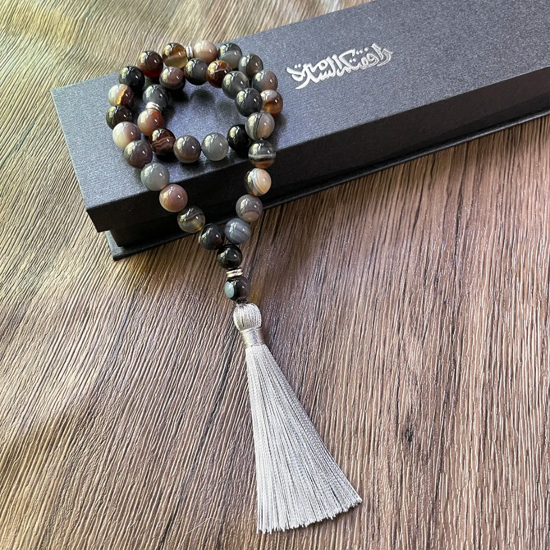 Premium Natural Agate Stone Tasbih Prayer Beads