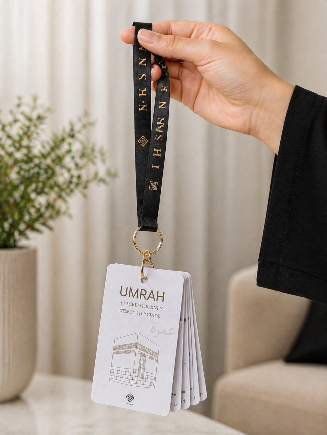 Premium Umrah Flash Cards With Lanyard