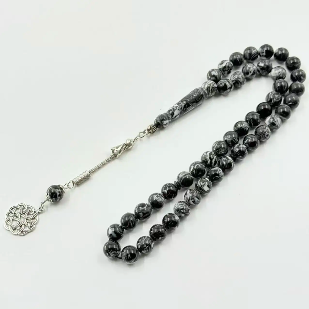 Black Marble Effect Tasbih 45pcs