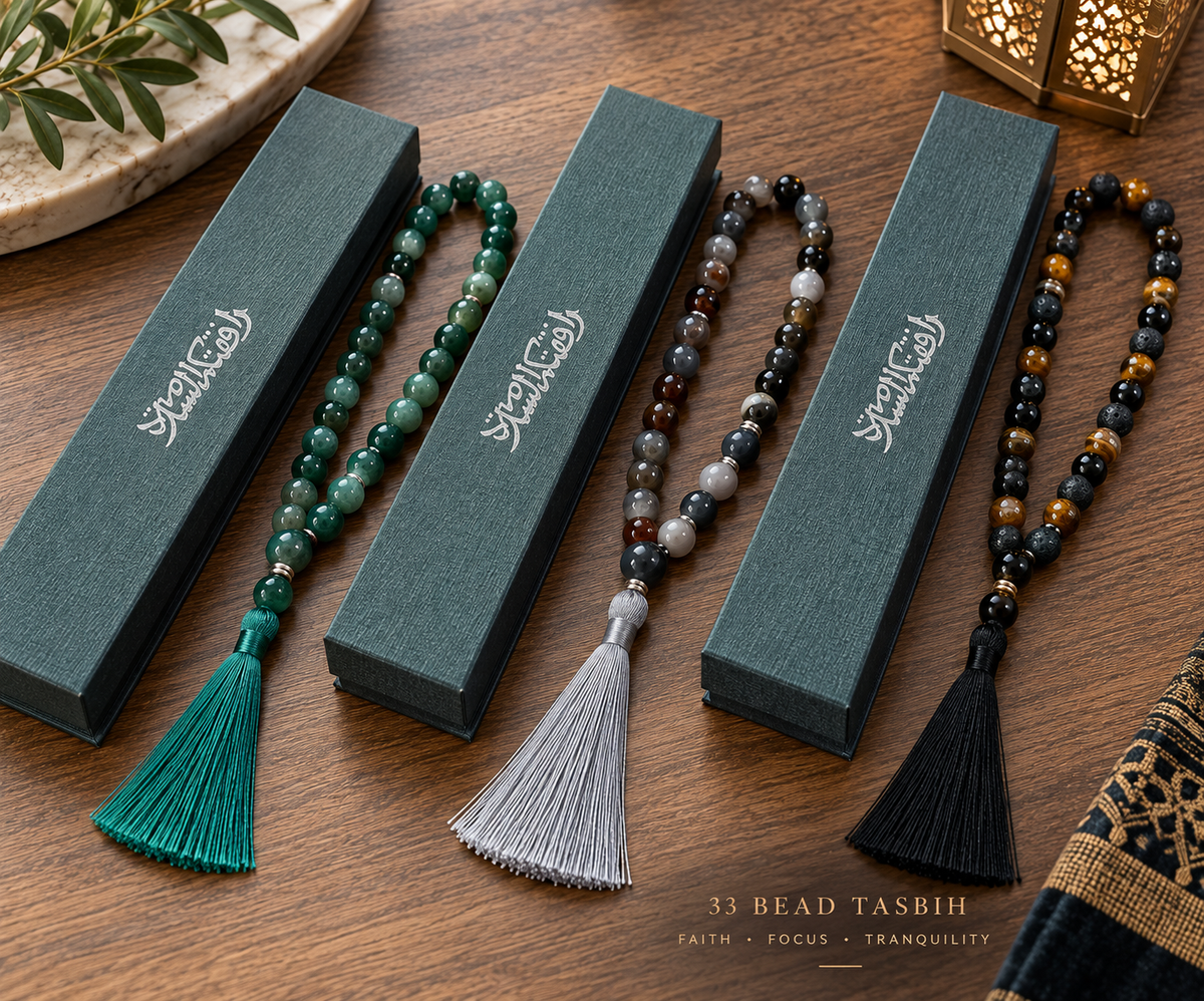 Premium Natural Agate Stone Tasbih Prayer Beads