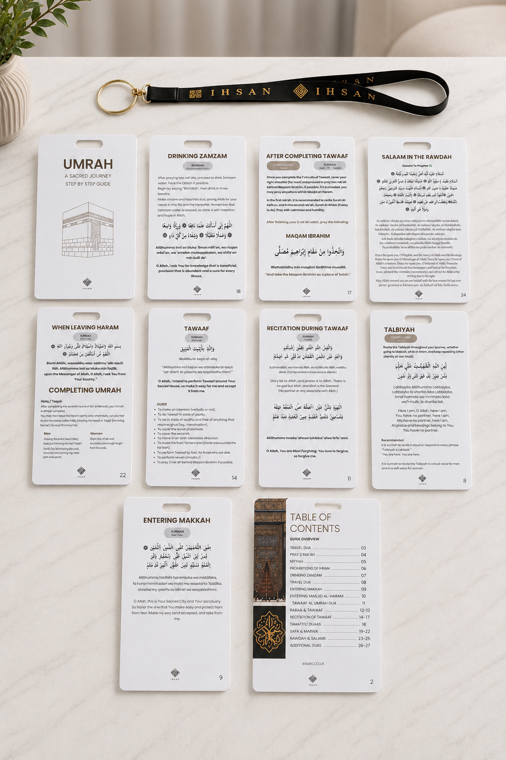 Premium Umrah Flash Cards With Lanyard