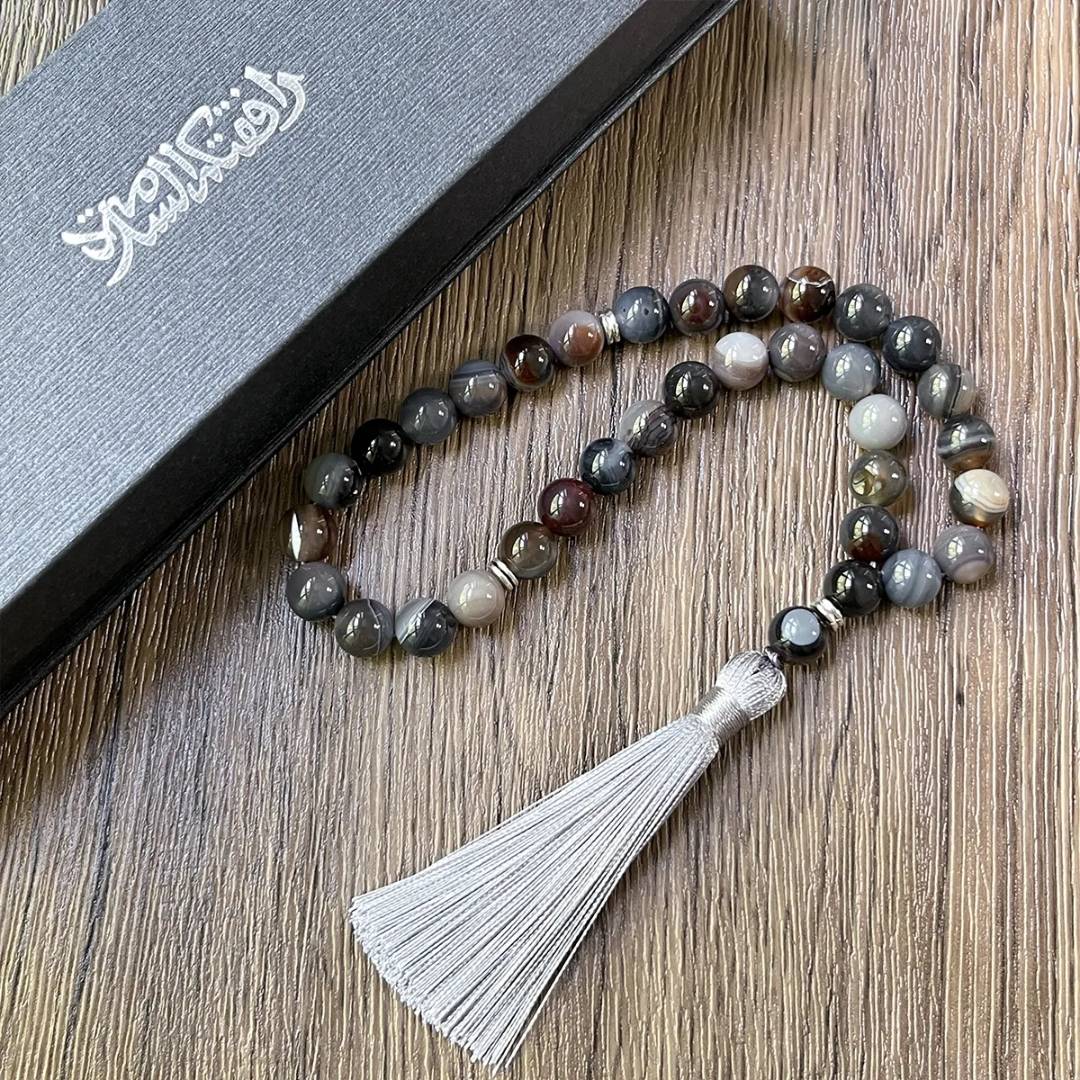 Premium Natural Agate Stone Tasbih Prayer Beads