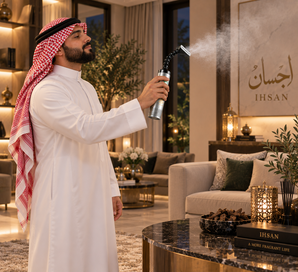 Portable Electric Bukhoor Burner Battery Operated Incense Burner with Flexible Smoke Pipe Clothes, Hair Beard & Home Fragrance