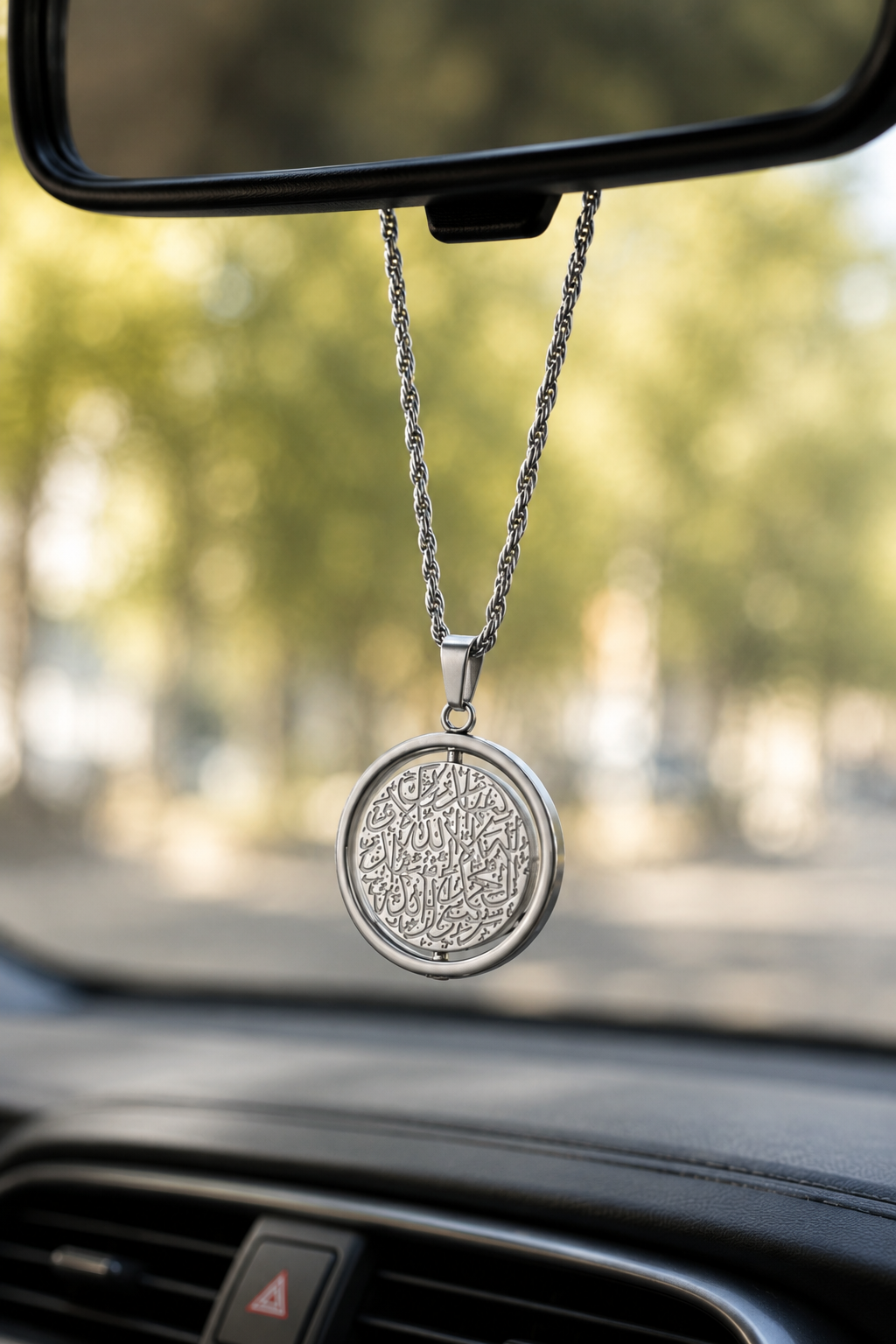 Ayatul Kursi Rotating Pendant Necklace & Car Hanger