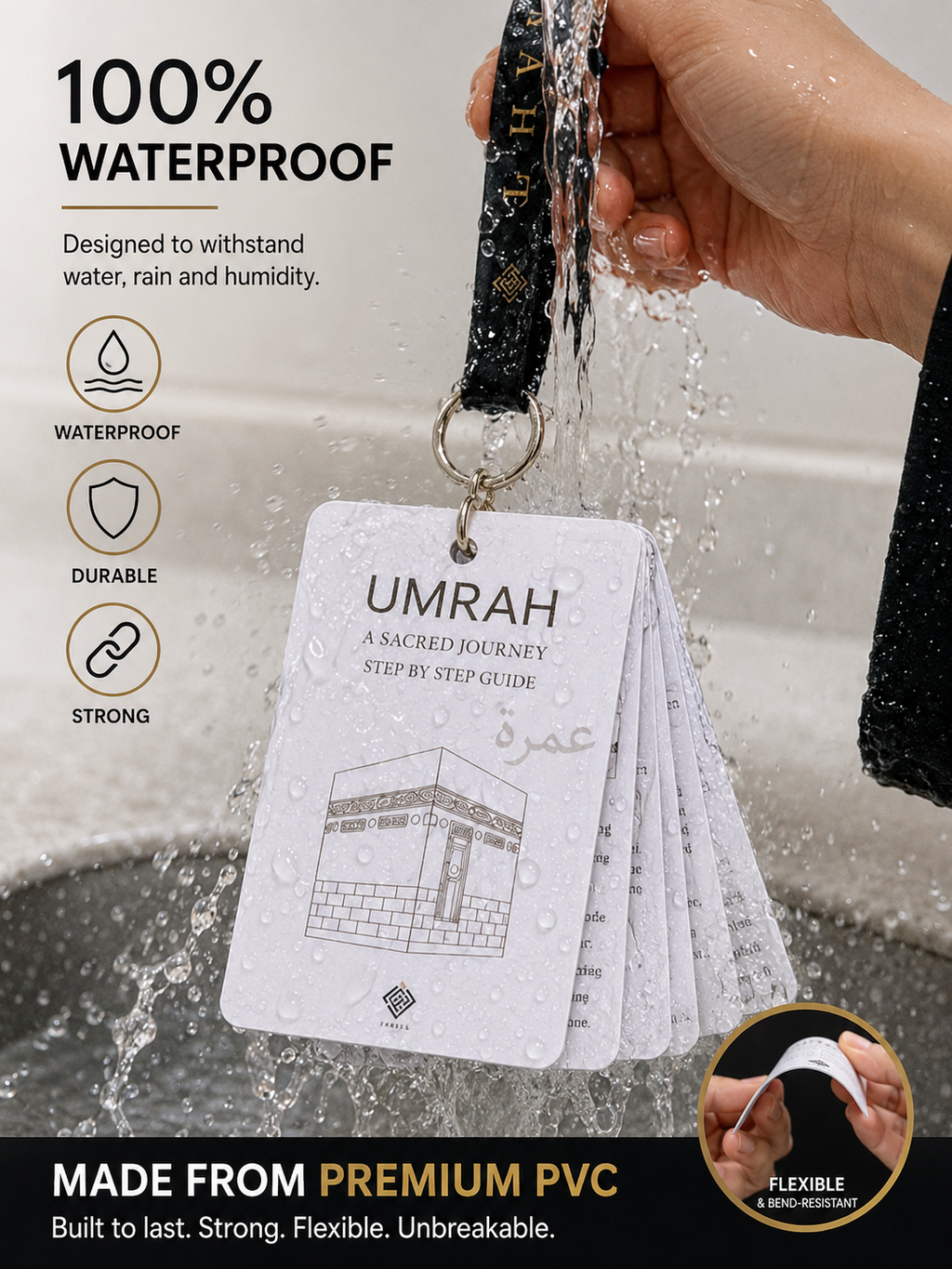 Premium Umrah Flash Cards With Lanyard