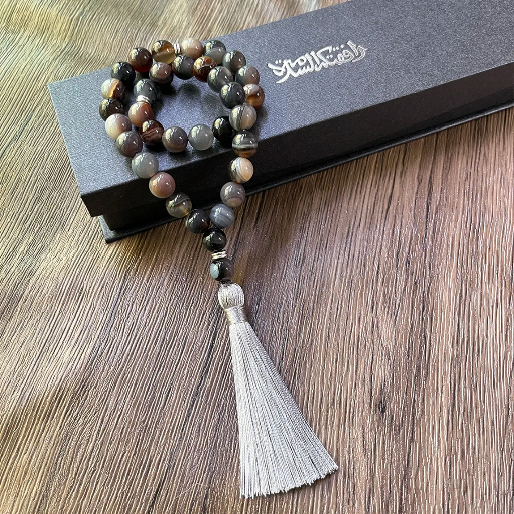 Premium Natural Agate Stone Tasbih Prayer Beads