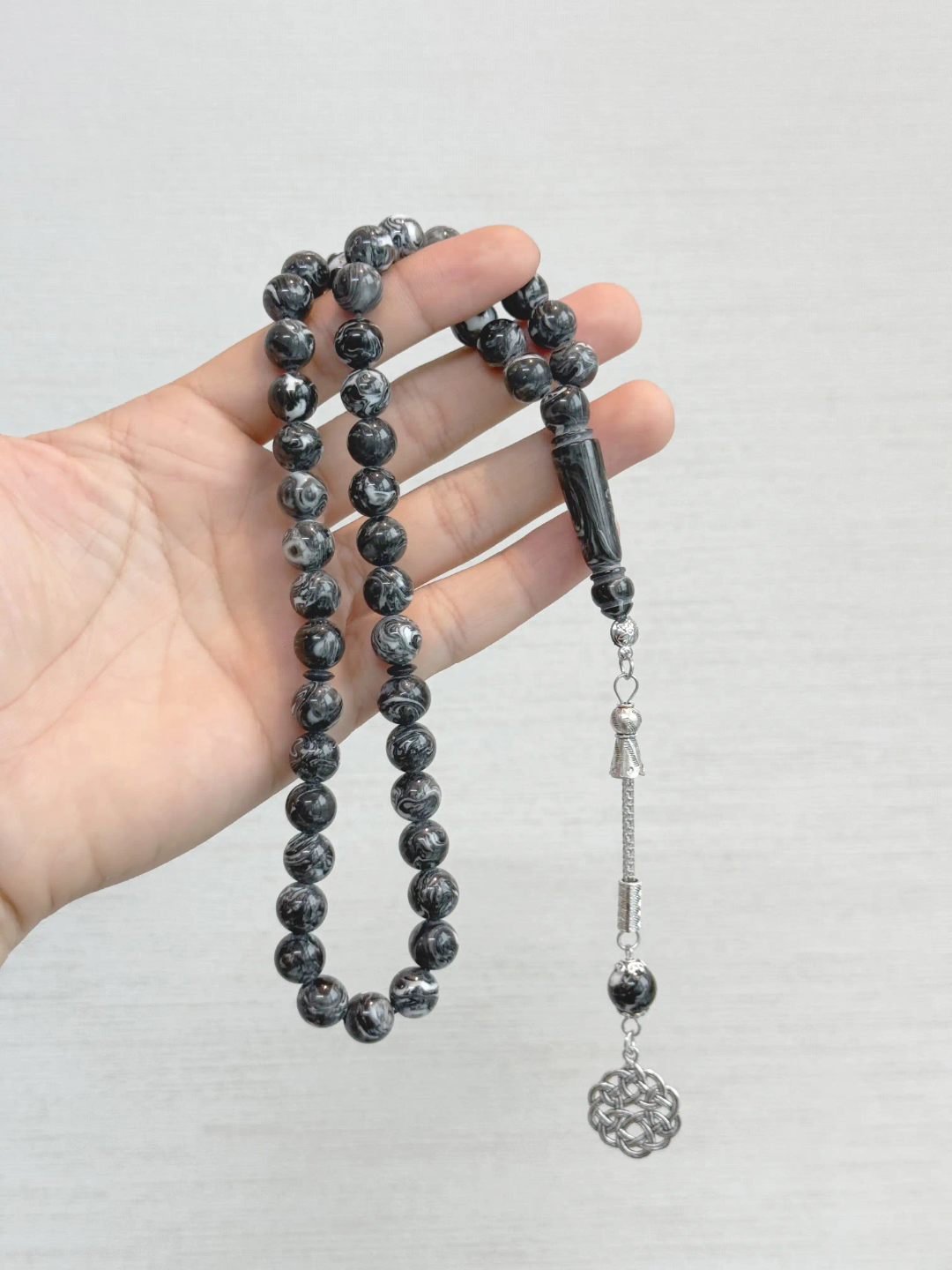 Black Marble Effect Tasbih 45pcs