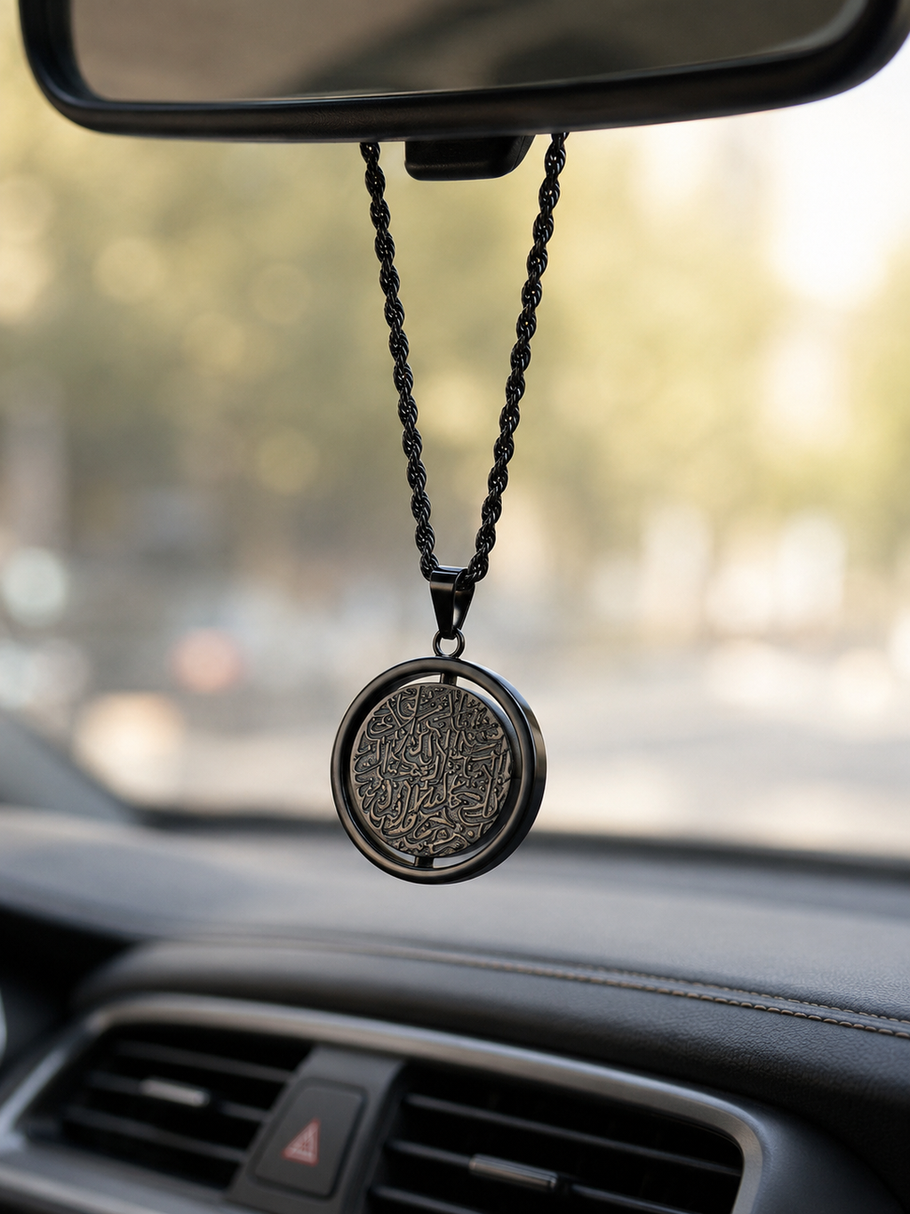 Ayatul Kursi Rotating Pendant Necklace & Car Hanger