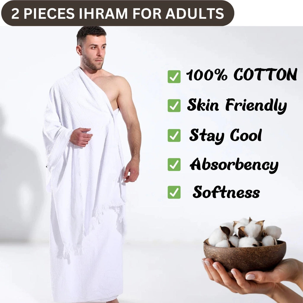 Bamboo Cotton Ihram Set (2 Pieces)  Premium Quality